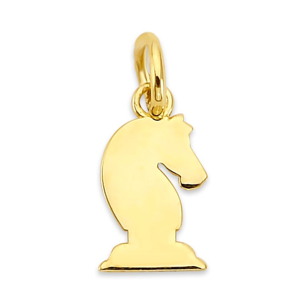 Solid 10K Gold Knight Charm - Dainty Chess Jewelry Gifts